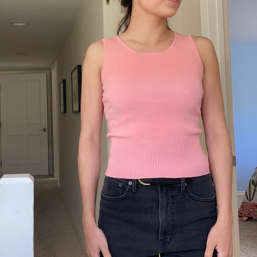 Light pink Ann Taylor LOFT sweater tank.